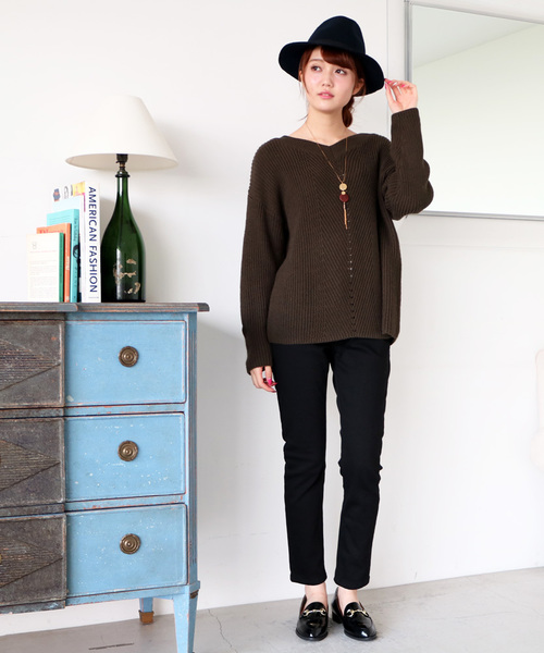 N.(N. Natural Beauty Basic)(エヌエヌナチュラルビューティーベーシック)の「カラースキニー(その他パンツ・レディース・グレー/ブラック・MEDIUM/SMALL)」の3枚目の写真