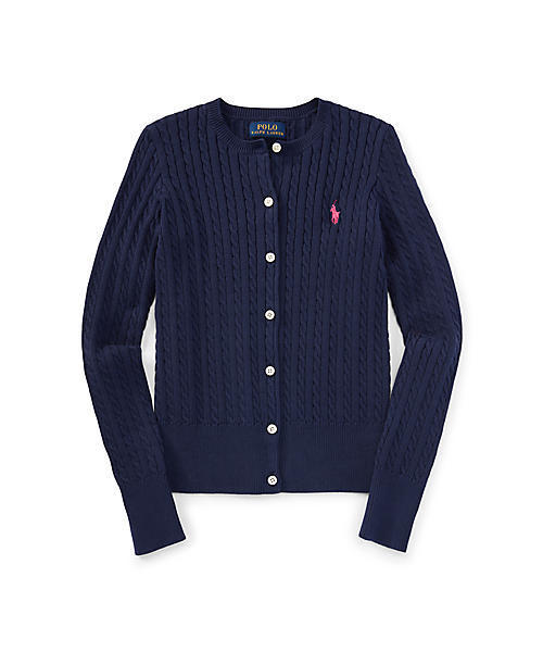 POLO RALPH LAUREN CHILDRENSWEAR(ポロ ラルフ ローレン チルドレンズウェア)の「ミニ ケーブル カーディガン(カーディガン/ボレロ・キッズ・ネイビー/ホワイト・X-LARGE/MEDIUM/SMALL/LARGE)」の2枚目の写真