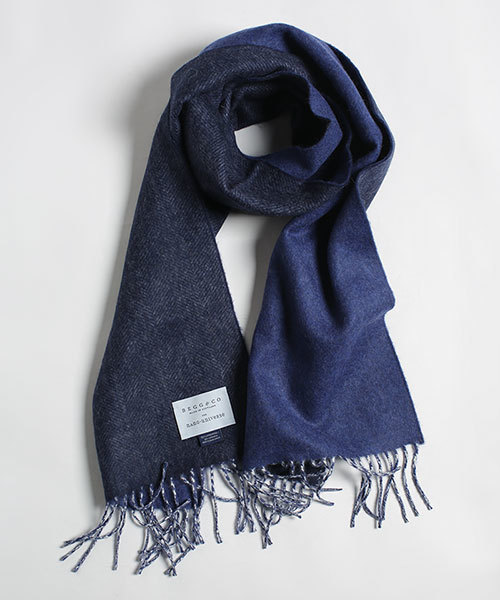 Begg & Co(ベグアンドコー)の「BEGG/ Wfaced muffler Hb(マフラー・メンズ・キャメル/ライトグレー/ネイビー・FREE)」の3枚目の写真