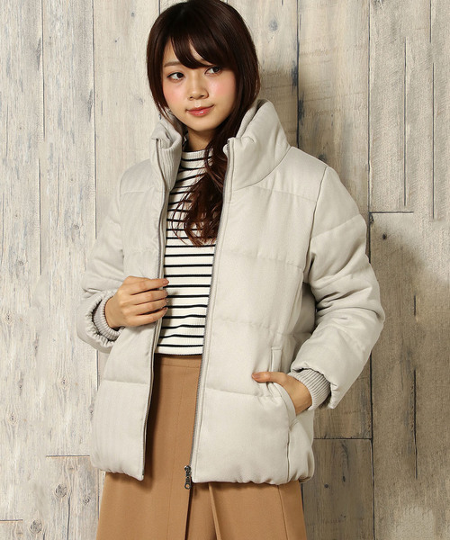 LBC（エルビーシー）の「ヘリンボンリブ使いブルゾン（ブルゾン・レディース・ライトグレー/ダークグレー/ネイビー・LARGE/MEDIUM）」の2枚目の写真