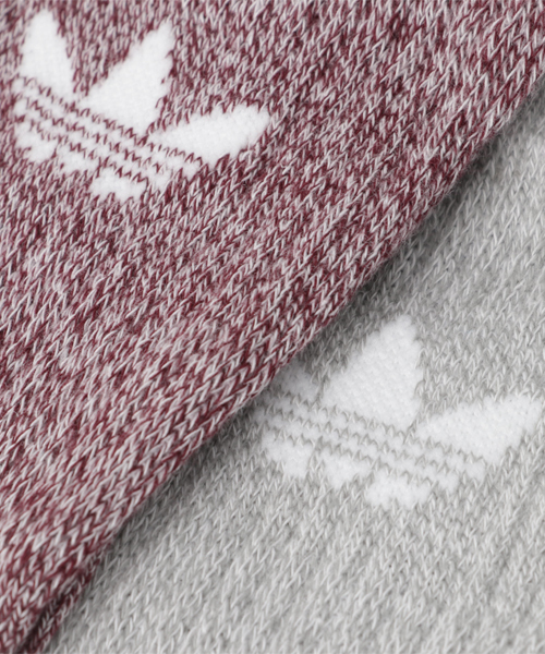 adidas（アディダス）の「オリジナルス 靴下 ソックス [SOLID CREW SOCKS MELANGE]（ソックス/靴下・メンズ・ライトグレー/レッド・22.0～24.0cm/24.0～26.0cm/27.0～29.0cm）」の4枚目の写真