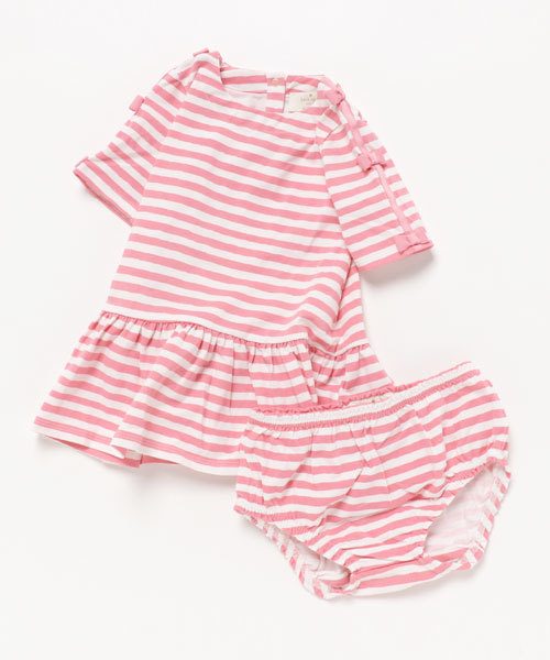 Kate Spade New York ケイトスペード ニューヨーク の リボンライン付きボーダー半袖ワンピース パンツセット ワンピース Wear