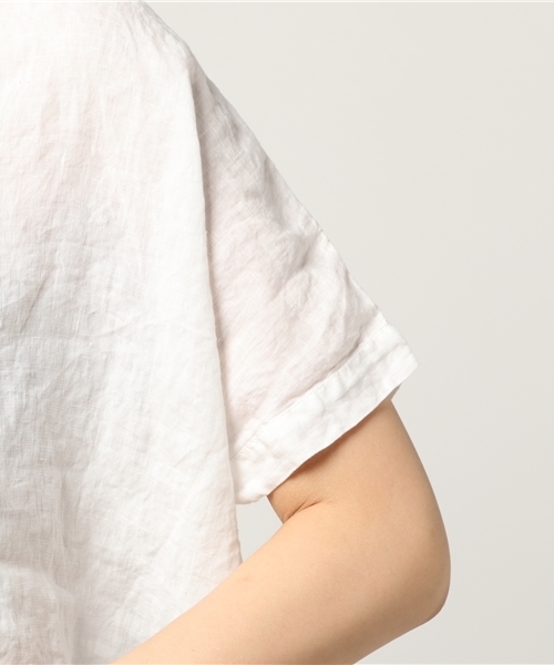 LBC（エルビーシー）の「フレンチリネンスキッパーシャツ                （シャツ/ブラウス・レディース・ピンク/ミント/オフホワイト・LARGE/MEDIUM）」の8枚目の写真