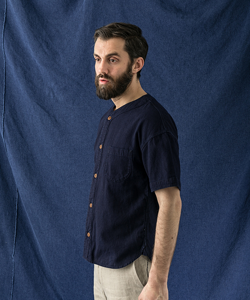 WORK NOT WORK URBAN RESEARCH（ワークノットワークアーバンリサーチ）の「WORK NOT WORK　インディゴベースボールシャツ（シャツ/ブラウス・メンズ・インディゴブルー・LARGE/MEDIUM/SMALL）」の4枚目の写真