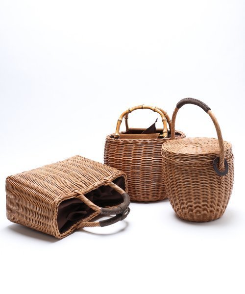 FRAMeWORK（フレームワーク）の「BAGMATI バンブーハンドルBAG　◆（かごバッグ・レディース・キャメル・FREE）」の10枚目の写真