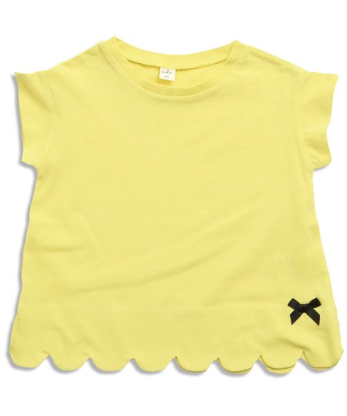 apres les cours(アプレレクール)の「裾スカラップTシャツ(Tシャツ/カットソー・キッズ・ネイビー/イエロー/グレー/オフホワイト・80/90/140/100/120/110/130)」の6枚目の写真