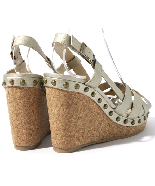 mystic（ミスティック）の「ダブルクロスコルクウエッジ（サンダル・レディース・ダークブラウン/キャメル/ゴールド・36/37/38）」の4枚目の写真