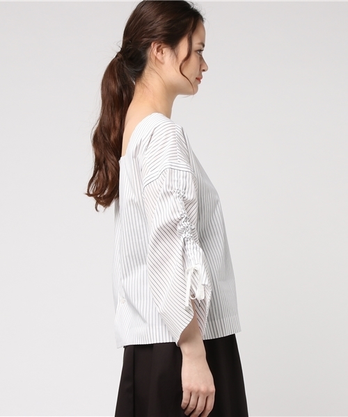 PEGGY LANA（ペギーラナ）の「Sleeve Gather PO（Tシャツ/カットソー・レディース・ホワイト系その他/ダークネイビー・FREE）」の7枚目の写真