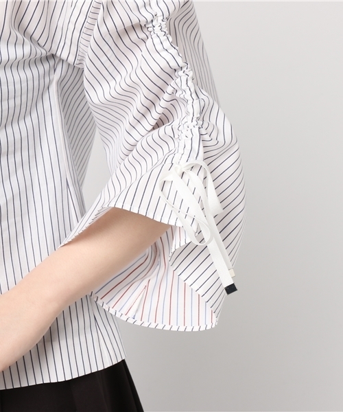 PEGGY LANA（ペギーラナ）の「Sleeve Gather PO（Tシャツ/カットソー・レディース・ホワイト系その他/ダークネイビー・FREE）」の4枚目の写真