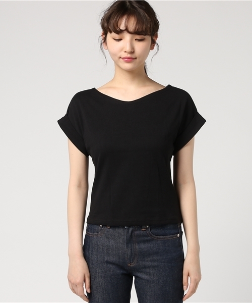 archives（アルシーヴ）の「2WAYレースアップTシャツ（Tシャツ/カットソー・レディース・ブラウン/ブラック/オフホワイト・MEDIUM）」の11枚目の写真