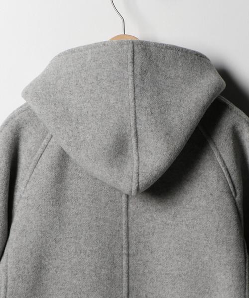coen（コーエン）の「カバーリングウールミディアムフーデッドコート（ピーコート・レディース・ライトグレー/ブラウン/ネイビー・LARGE/MEDIUM）」の17枚目の写真