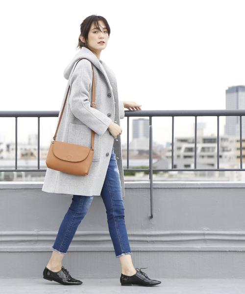 coen（コーエン）の「カバーリングウールミディアムフーデッドコート（ピーコート・レディース・ライトグレー/ブラウン/ネイビー・LARGE/MEDIUM）」の13枚目の写真