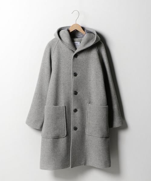 coen（コーエン）の「カバーリングウールミディアムフーデッドコート（ピーコート・レディース・ライトグレー/ブラウン/ネイビー・LARGE/MEDIUM）」の10枚目の写真