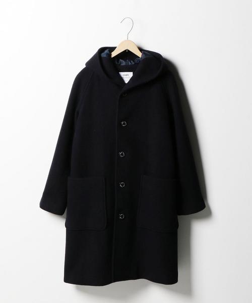 coen（コーエン）の「カバーリングウールミディアムフーデッドコート（ピーコート・レディース・ライトグレー/ブラウン/ネイビー・LARGE/MEDIUM）」の4枚目の写真