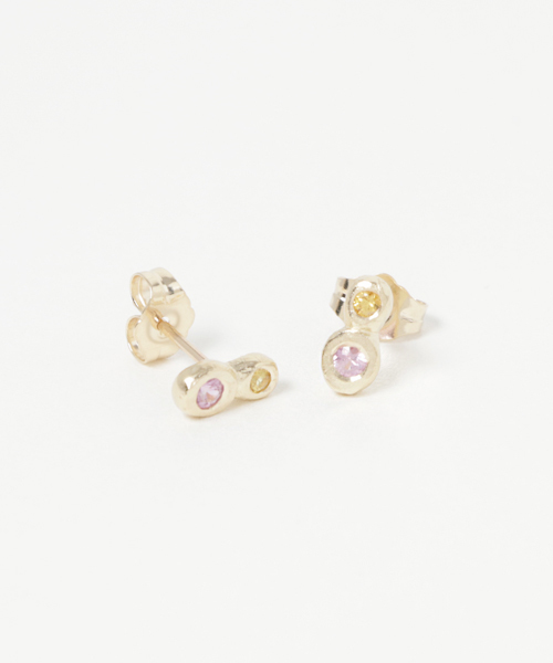 21高い素材 Victoria Cunningham ダブル ストーン ピアス 驚きの価格が実現