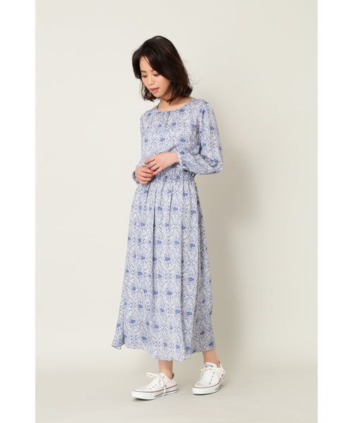 NATURAL BEAUTY BASIC（ナチュラルビューティーベーシック）の「アンティークフラワープリントミディワンピース（ワンピース・レディース・ブラック系その他/ブルー系その他・MEDIUM/SMALL）」の19枚目の写真