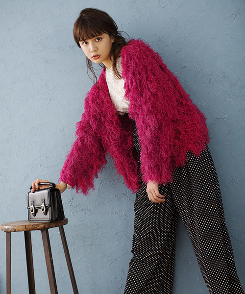 WEGO（ウィゴー）の「WEGO/モンスターショートカーディガン（カーディガン/ボレロ・レディース・ブラック/グレー/イエロー/ライトピンク/ピンク系その他/アイボリー・FREE）」の14枚目の写真