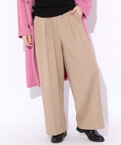 niko and...（ニコアンド）の「ウーリーツイルワイドパンツ【niko and ...】（その他パンツ・レディース・ブラック/ベージュ/ブラウン・3/4）」の3枚目の写真
