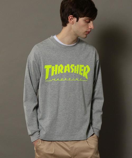 THRASHER(スラッシャー)の「【別注】 <THRASHER> LOGO LONG SLEEVE TEE/Tシャツ ◆(Tシャツ/カットソー・メンズ・グレー/ホワイト・LARGE/MEDIUM/SMALL)」の3枚目の写真