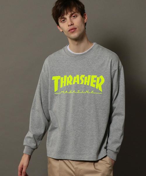 THRASHER(スラッシャー)の「【別注】 <THRASHER> LOGO LONG SLEEVE TEE/Tシャツ ◆(Tシャツ/カットソー・メンズ・グレー/ホワイト・LARGE/MEDIUM/SMALL)」の5枚目の写真