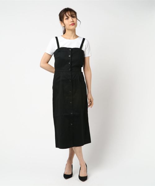 natural couture（ナチュラルクチュール）の「前あきボタンナロージャンスカ（ワンピース・レディース・アイボリー/ブラック・FREE）」の10枚目の写真