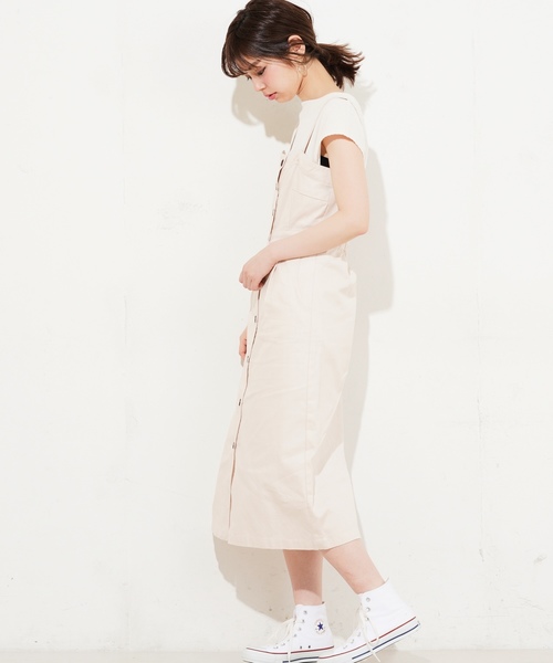 natural couture（ナチュラルクチュール）の「前あきボタンナロージャンスカ（ワンピース・レディース・アイボリー/ブラック・FREE）」の18枚目の写真