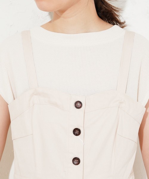 natural couture（ナチュラルクチュール）の「前あきボタンナロージャンスカ（ワンピース・レディース・アイボリー/ブラック・FREE）」の20枚目の写真