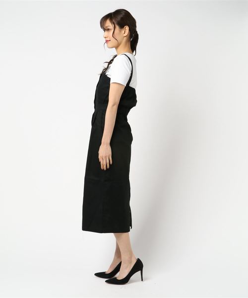 natural couture（ナチュラルクチュール）の「前あきボタンナロージャンスカ（ワンピース・レディース・アイボリー/ブラック・FREE）」の3枚目の写真