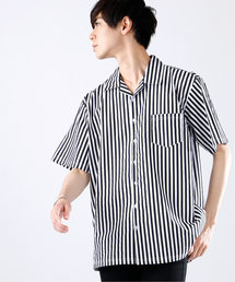 MONO-MART | ストライプオーバーサイズシャツ/Stripe over size shirt(1/2 sleeve)(シャツ/ブラウス)