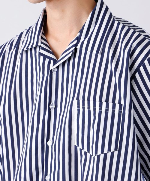 トップス Stripe Over Size Shirt ストライプオーバーサイズシャツ/Stripe over size shirt(1/2 sleeve