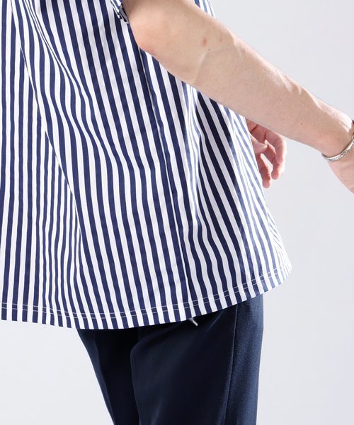 ストライプオーバーサイズシャツ/Stripe over size shirt(1/2 sleeve