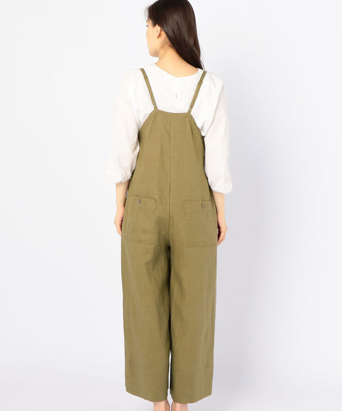 liflattie ships（リフラティ シップス）の「liflattie ships:リネンサロペット（サロペット/オーバーオール・レディース・ブラック/ブラウン・MEDIUM/SMALL）」の13枚目の写真