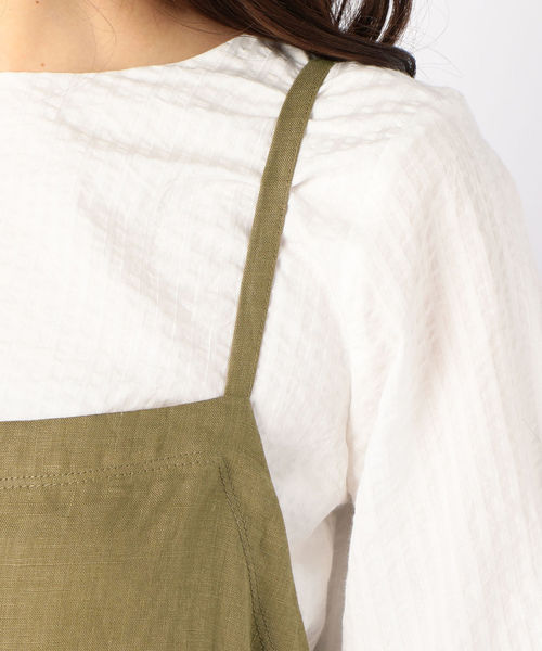 liflattie ships（リフラティ シップス）の「liflattie ships:リネンサロペット（サロペット/オーバーオール・レディース・ブラック/ブラウン・MEDIUM/SMALL）」の10枚目の写真