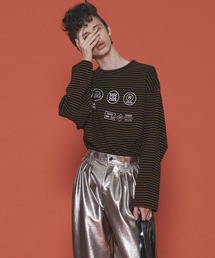 SHAREEF | RIPPLE BORDER L/S PULL OVER(Tシャツ/カットソー)