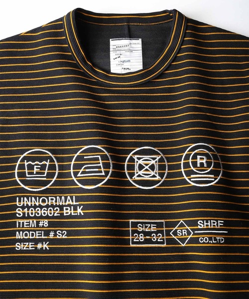 SHAREEF（シャリーフ）の「RIPPLE BORDER L/S PULL OVER（Tシャツ/カットソー・メンズ・ブラック×グレー/ブラック×イエロー/レッド系その他・1/3/2）」の6枚目の写真