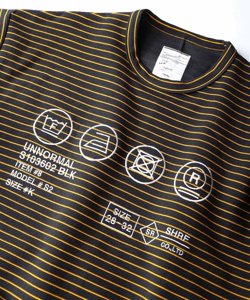 SHAREEF（シャリーフ）の「RIPPLE BORDER L/S PULL OVER（Tシャツ/カットソー・メンズ・ブラック×グレー/ブラック×イエロー/レッド系その他・1/3/2）」の7枚目の写真