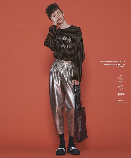 SHAREEF（シャリーフ）の「RIPPLE BORDER L/S PULL OVER（Tシャツ/カットソー・メンズ・ブラック×グレー/ブラック×イエロー/レッド系その他・1/3/2）」の11枚目の写真