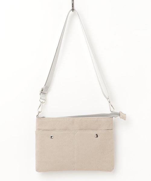 earth music&ecology（アースミュージックアンドエコロジー）の「コーデュロイサコッシュ（ショルダーバッグ・レディース・ライトグレー/ネイビー/オフホワイト・FREE）」の7枚目の写真