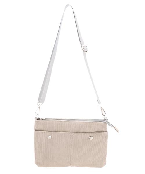 earth music&ecology（アースミュージックアンドエコロジー）の「コーデュロイサコッシュ（ショルダーバッグ・レディース・ライトグレー/ネイビー/オフホワイト・FREE）」の5枚目の写真