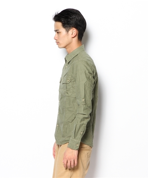 NANO universe（ナノユニバース）の「ガーメントダイOXミリタリー L/S（シャツ/ブラウス・メンズ・アイボリー/ベージュ/オリーブ/カーキ・SMALL/MEDIUM/LARGE/X-LARGE）」の6枚目の写真