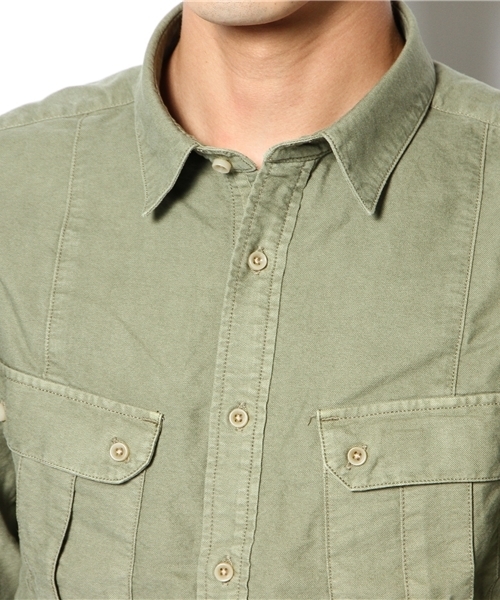 NANO universe（ナノユニバース）の「ガーメントダイOXミリタリー L/S（シャツ/ブラウス・メンズ・アイボリー/ベージュ/オリーブ/カーキ・SMALL/MEDIUM/LARGE/X-LARGE）」の8枚目の写真