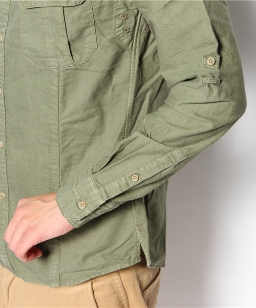 NANO universe（ナノユニバース）の「ガーメントダイOXミリタリー L/S（シャツ/ブラウス・メンズ・アイボリー/ベージュ/オリーブ/カーキ・SMALL/MEDIUM/LARGE/X-LARGE）」の9枚目の写真