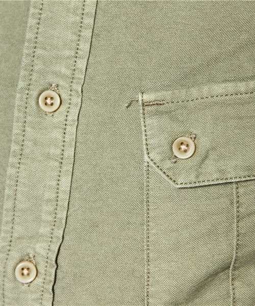 NANO universe（ナノユニバース）の「ガーメントダイOXミリタリー L/S（シャツ/ブラウス・メンズ・アイボリー/ベージュ/オリーブ/カーキ・SMALL/MEDIUM/LARGE/X-LARGE）」の11枚目の写真