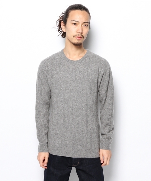 green label relaxing(グリーンレーベルリラクシング)の「CASH CABLE C/N 12Gニット(ニット/セーター・メンズ・ナチュラル/ケリー/コバルトブルー/オレンジ/ネイビー/グレー・SMALL/MEDIUM/LARGE/X-LARGE)」の10枚目の写真