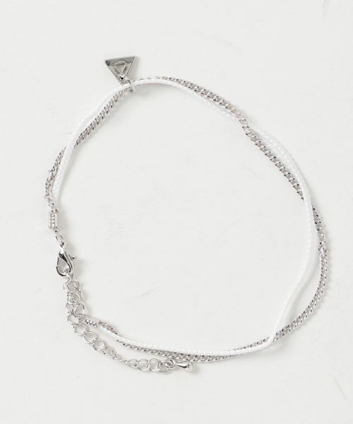 TopIsm（トップイズム）の「トライアングル&チェーンアンクレット（アンクレット・メンズ・ホワイト/ブラック/ブラウン/ピンク/イエロー/オレンジ/ブルー・F）」の2枚目の写真