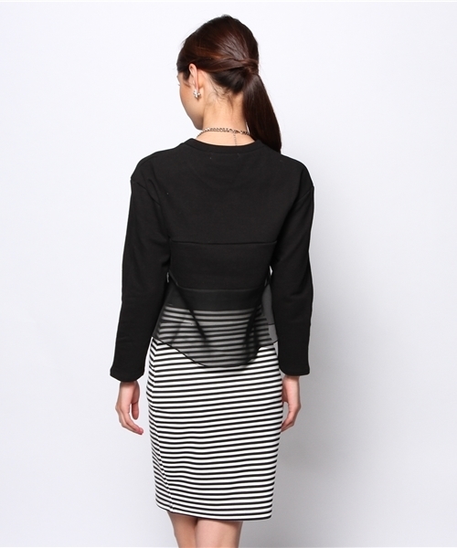 goocy（グーシー）の「【goocy】オーガンジー切替裏毛プルオーバー（スウェット・レディース・グリーン/ブラック/アイボリー・FREE）」の11枚目の写真