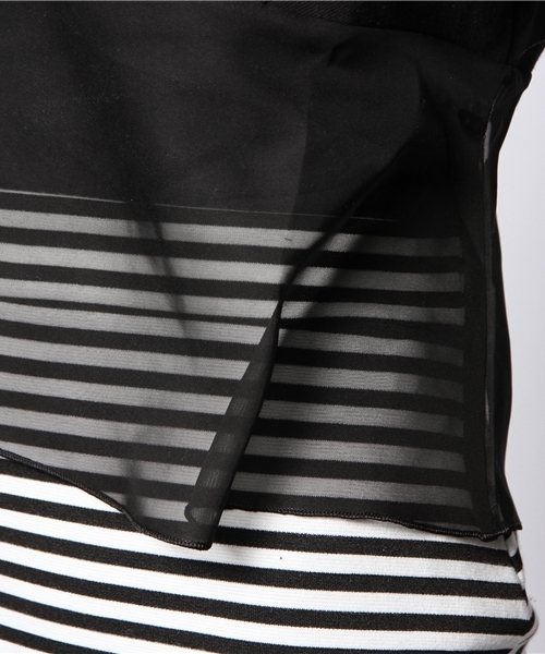 goocy（グーシー）の「【goocy】オーガンジー切替裏毛プルオーバー（スウェット・レディース・グリーン/ブラック/アイボリー・FREE）」の7枚目の写真