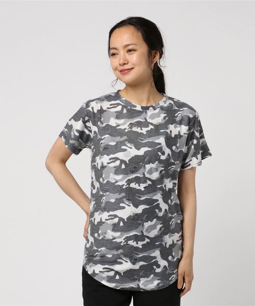 LiSS（リス）の「【74】【LiSS（リス）】ダメージクラフトT（Tシャツ/カットソー・レディース・グレー系カモフラージュ/グリーン系カモフラージュ/カモフラージュ・MEDIUM/LARGE/X-LARGE）」の9枚目の写真
