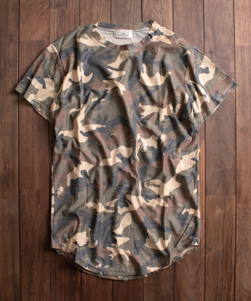 LiSS（リス）の「【74】【LiSS（リス）】ダメージクラフトT（Tシャツ/カットソー・レディース・グレー系カモフラージュ/グリーン系カモフラージュ/カモフラージュ・MEDIUM/LARGE/X-LARGE）」の8枚目の写真