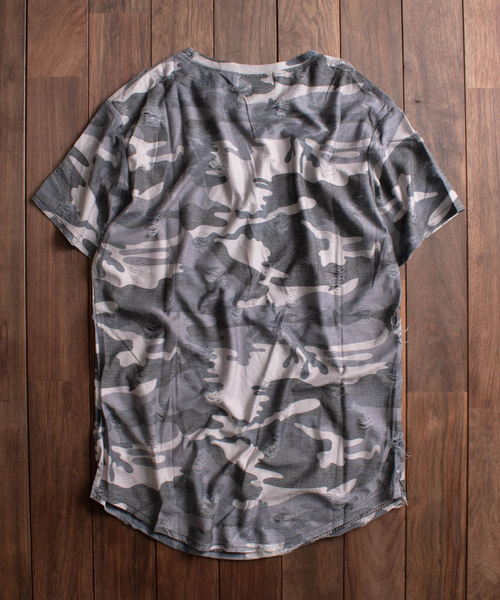 LiSS（リス）の「【74】【LiSS（リス）】ダメージクラフトT（Tシャツ/カットソー・レディース・グレー系カモフラージュ/グリーン系カモフラージュ/カモフラージュ・MEDIUM/LARGE/X-LARGE）」の14枚目の写真